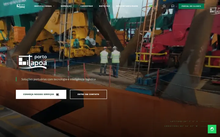 Site de Porto Itapoá desenvolvido pela M2Z
